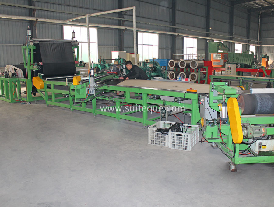 Horizontal rubber bias cutter